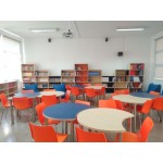 Estante de Madera con Trasera de Color